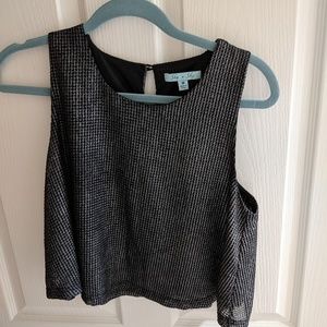Black and Silver Crop Top